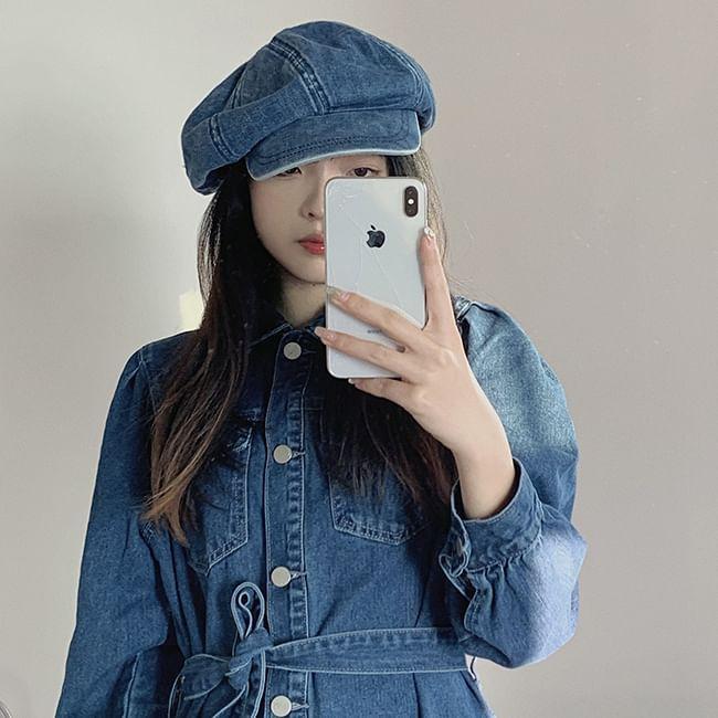 Denim Newsboy Cap Product Image