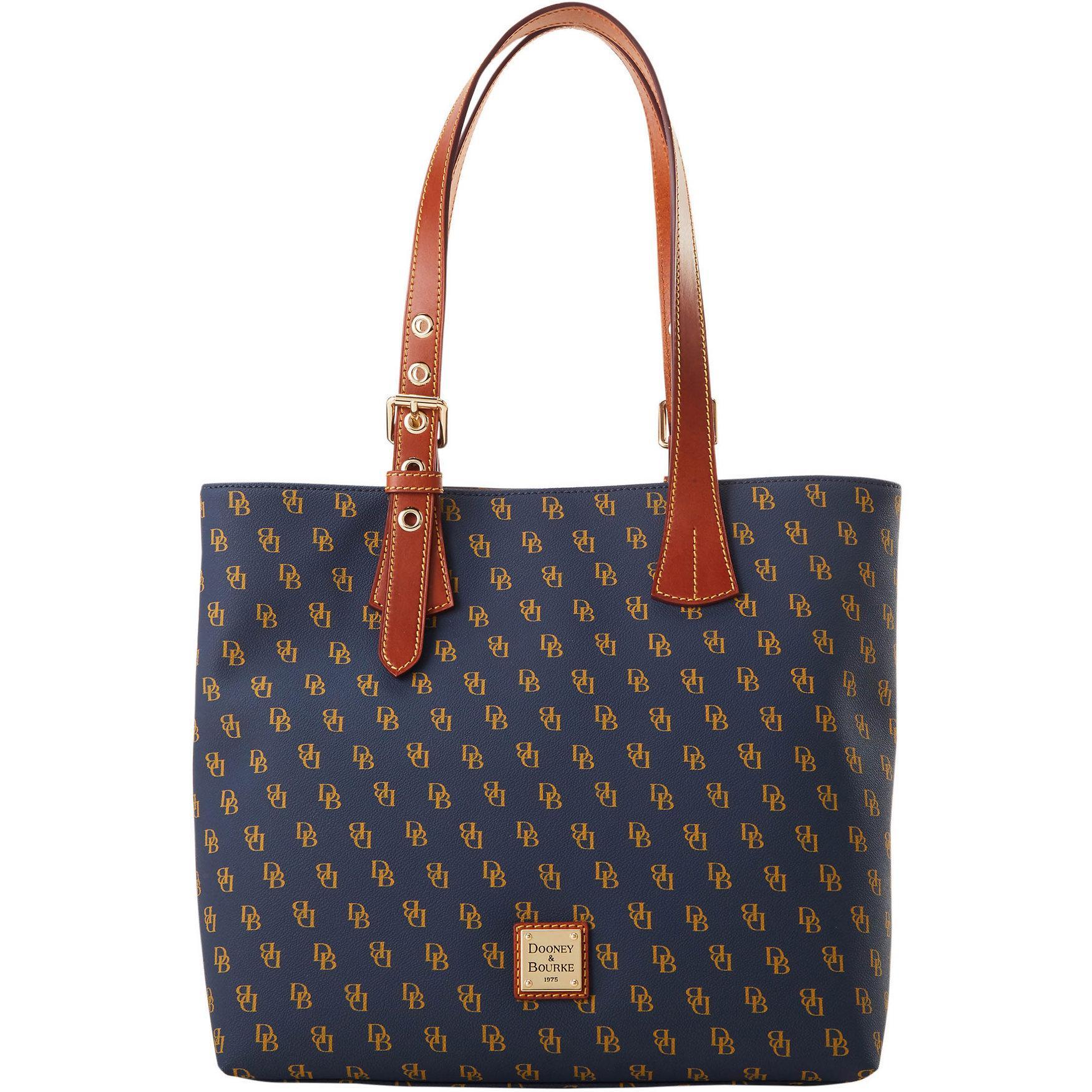 Dooney & Bourke Womens Gretta Emily Coated Cotton Tote Shopping Bag in Navy Product Image