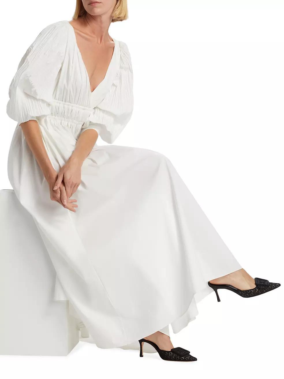 Kathleen Shirred Surplice Maxi Dress Product Image