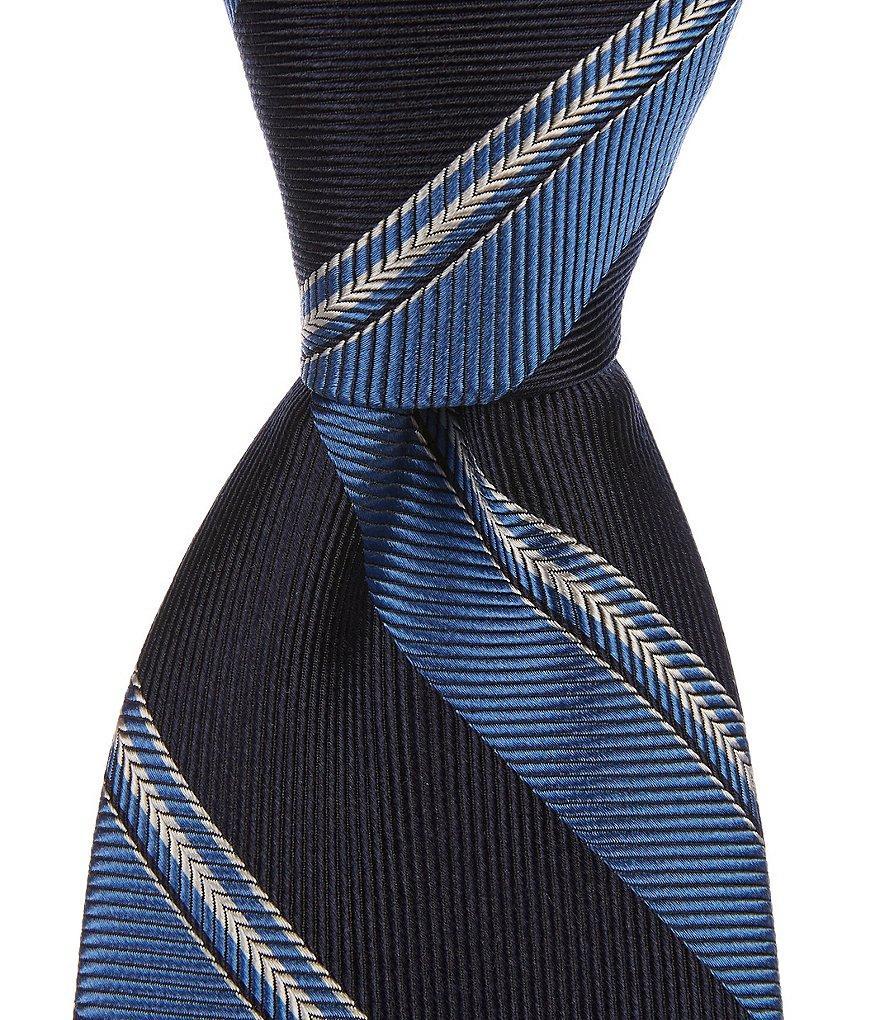 Daniel Cremieux Signature Wide Stripe 3 3/8#double; Woven Silk Tie Product Image