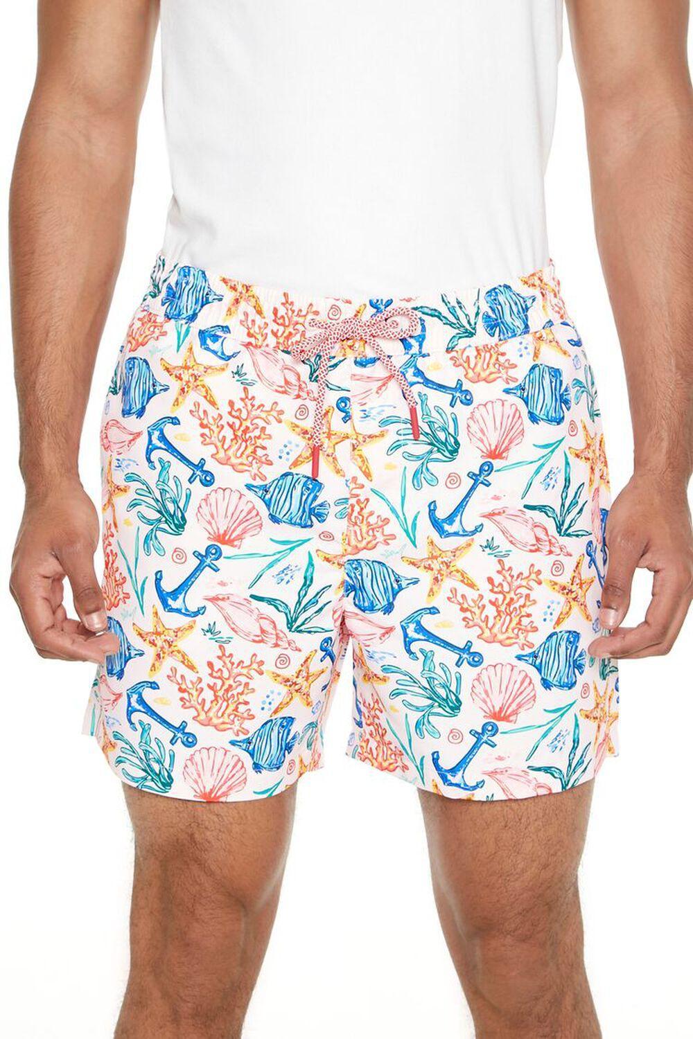 Ocean Life Print Swim Trunks | Forever 21 Product Image