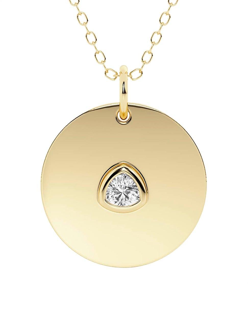 Womens Defining 14K Yellow Gold & 0.16 TCW Lab-Created Diamond Pendant Product Image