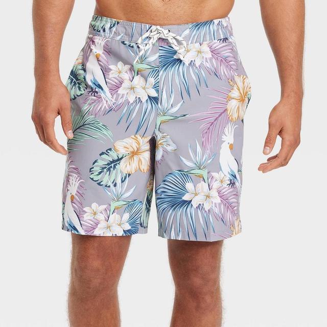 Mens 9 Bird Print Board Swim Shorts - Goodfellow & Co Dark XXL Product Image