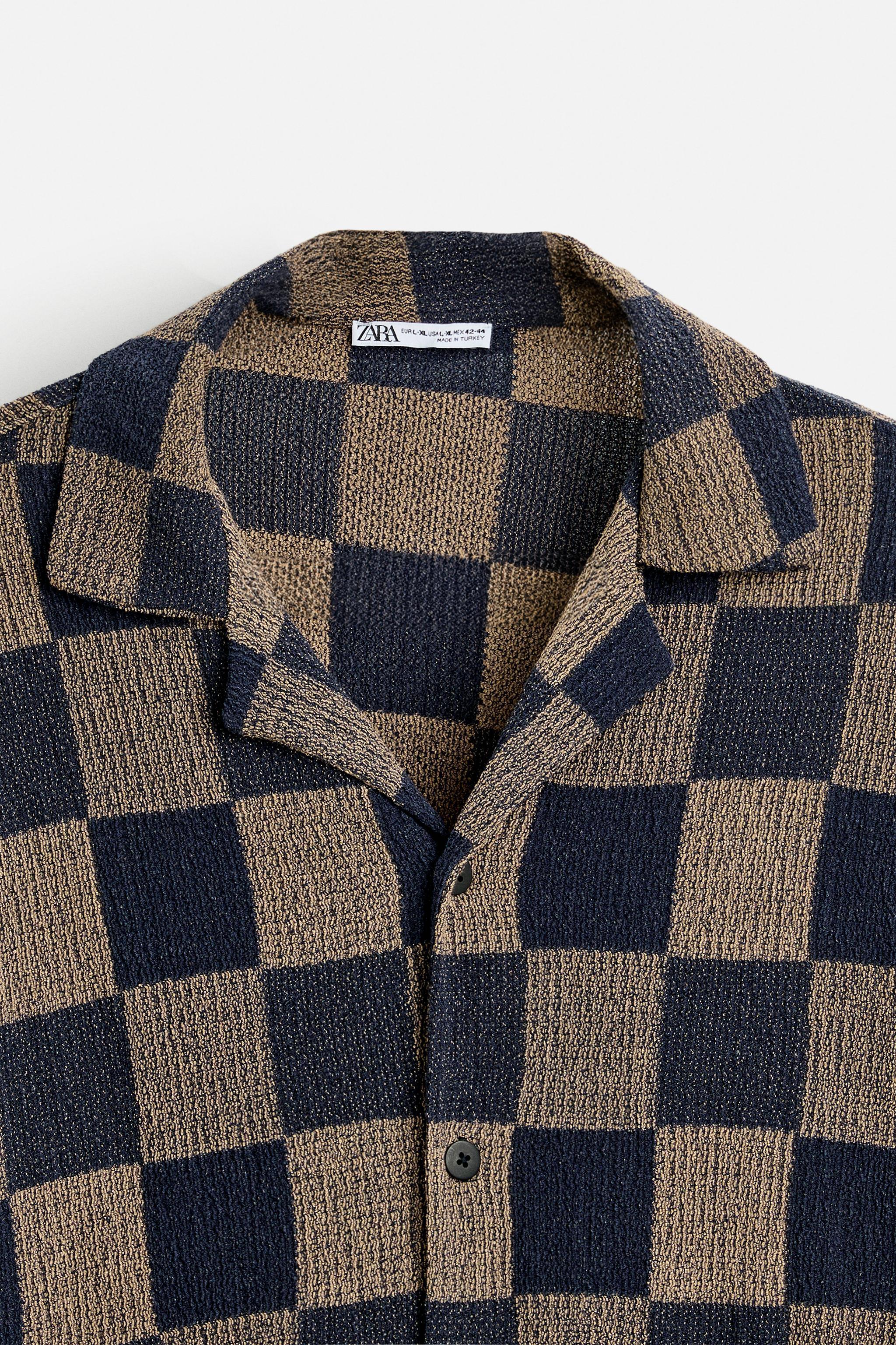 PLAID KNIT SHIRT Product Image