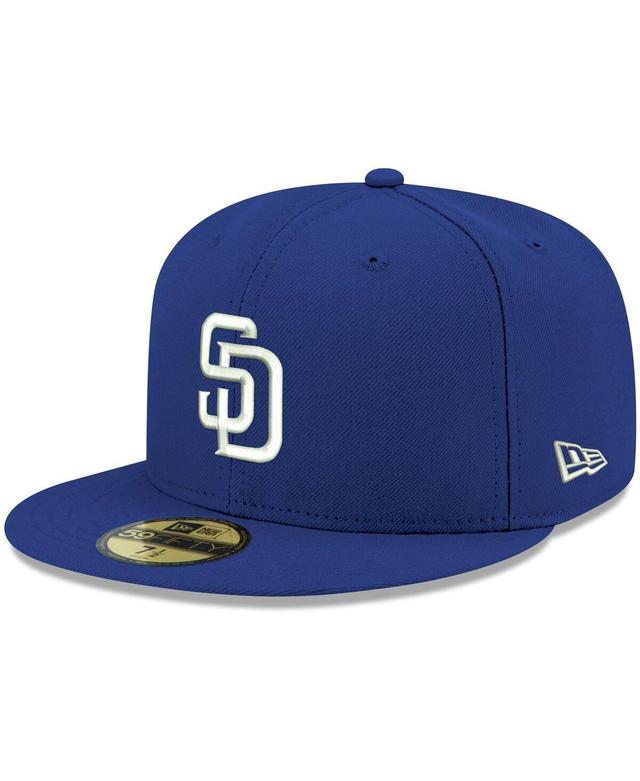 Mens Royal San Diego Padres Logo White 59FIFTY Fitted Hat Product Image