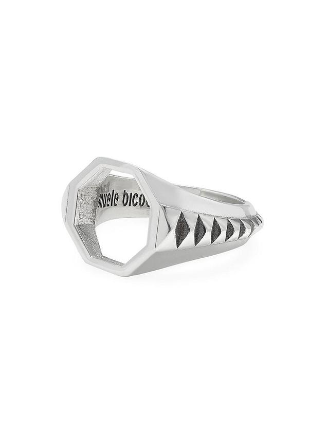 Mens Unisex Pyramid Open Void Hexagon Ring Product Image