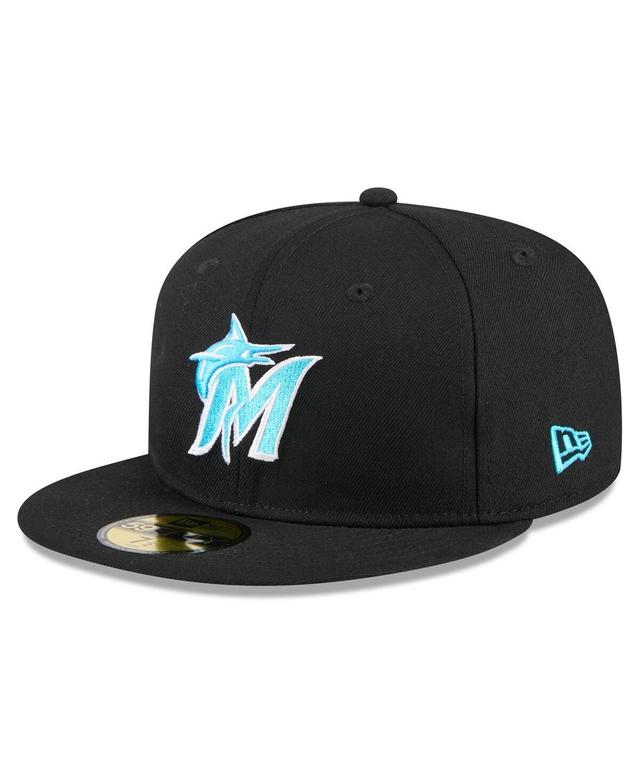 New Era Mens Black Miami Marlins 2024 Fathers Day 59FIFTY Fitted Hat Product Image