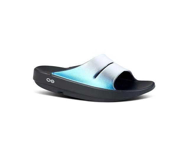 OOFOS Women's OOahh Luxe Slide (Frost) Women's Walking Shoes Product Image