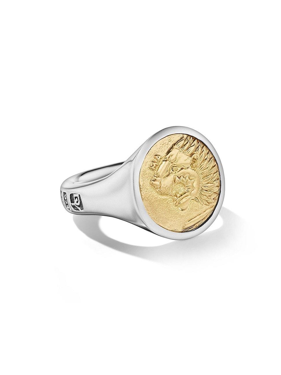 Mens Petrus Lion Coin Signet Ring Product Image