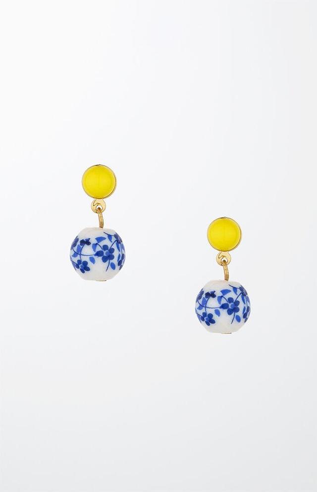 Ettika Indigo Floral Drop Earrings Product Image