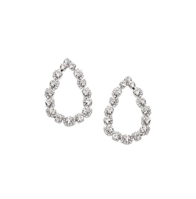 Sohi Womens Silver Bling Teardrop Earrings Product Image