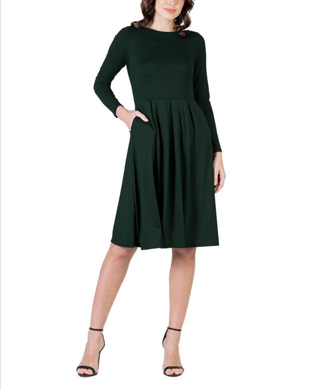 Womens Midi Length Fit and Flare Dress Product Image