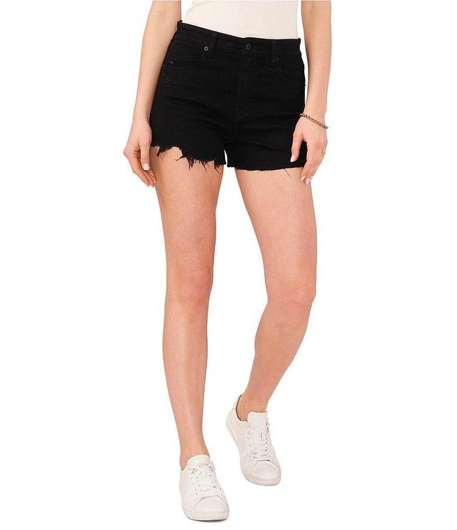 Chelsea & Violet Denim Frayed Cut Off Hem Shorts Product Image