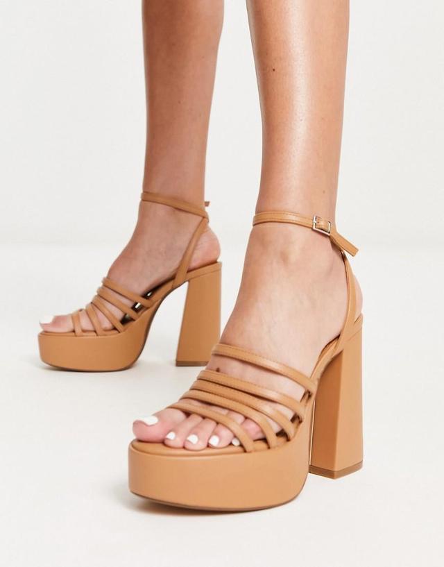 Bershka strap up heeled sandals Product Image