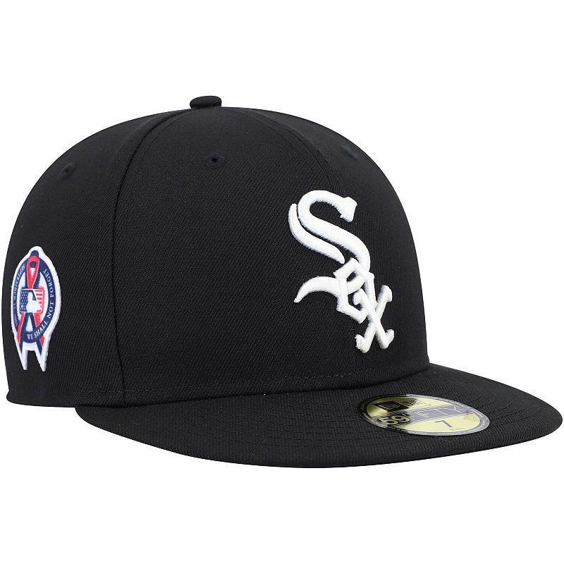 Mens New Era Black Chicago White Sox 9/11 Memorial Side Patch 59FIFTY Fitted Hat Product Image