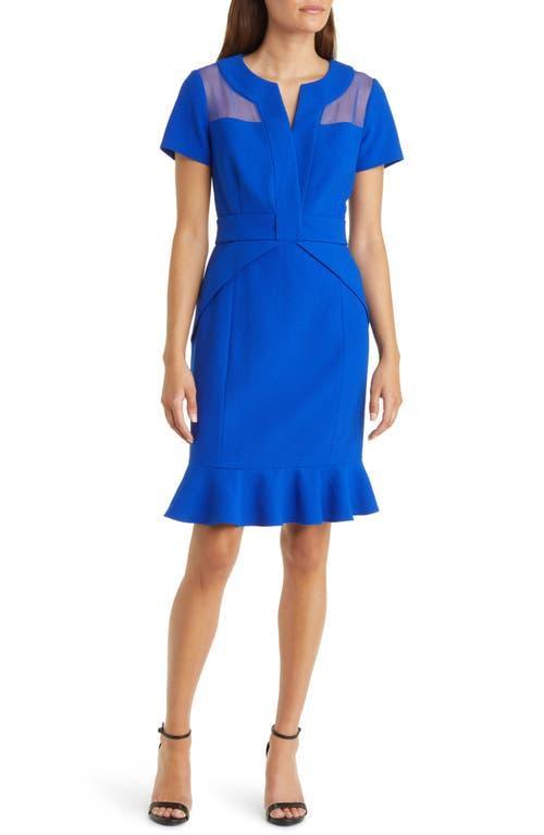 Womens Flounce Crepe & Silk Sheath Dress Product Image