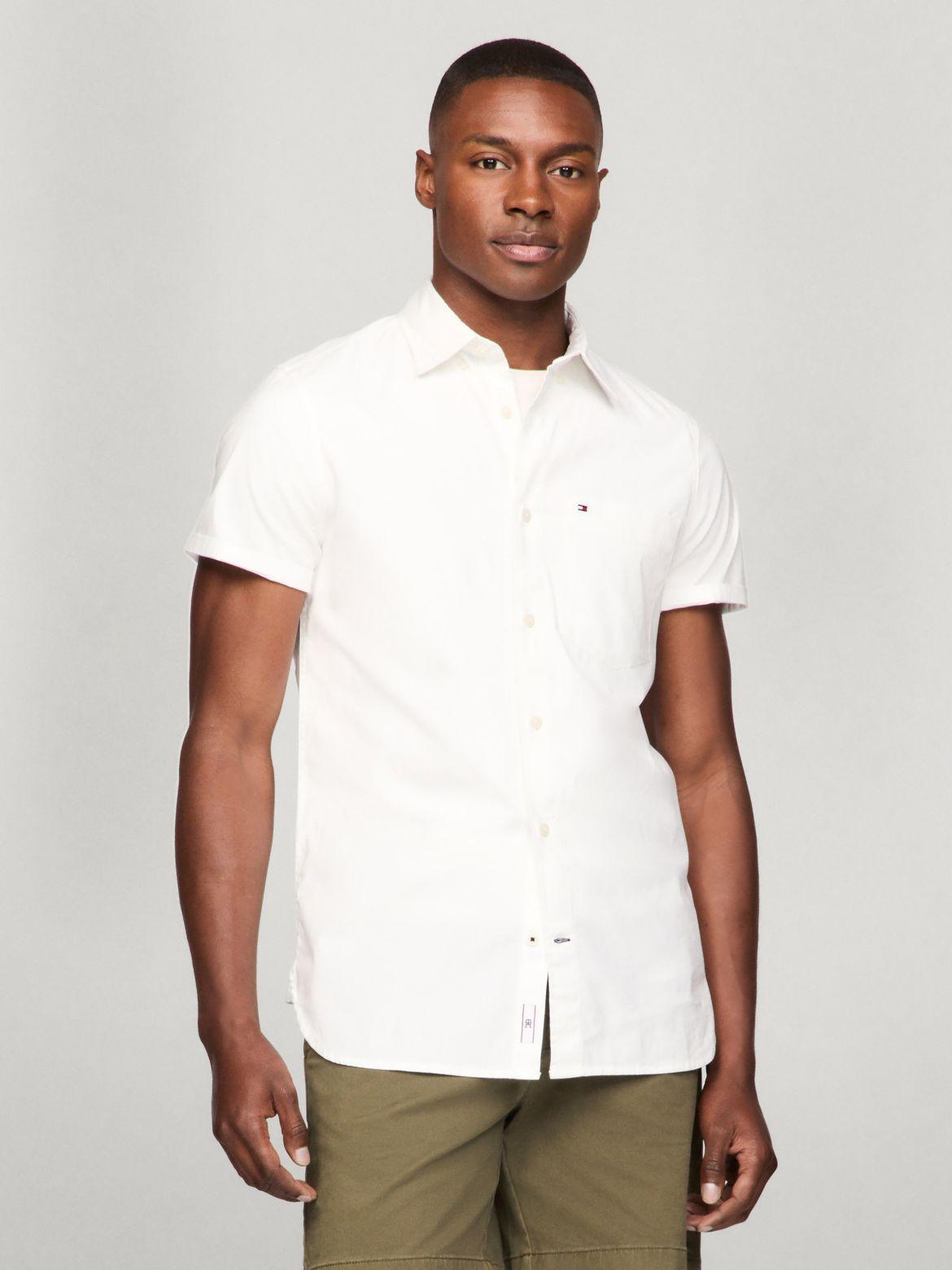 Tommy Hilfiger Men's Short-Sleeve Slim Fit Poplin Shirt Product Image