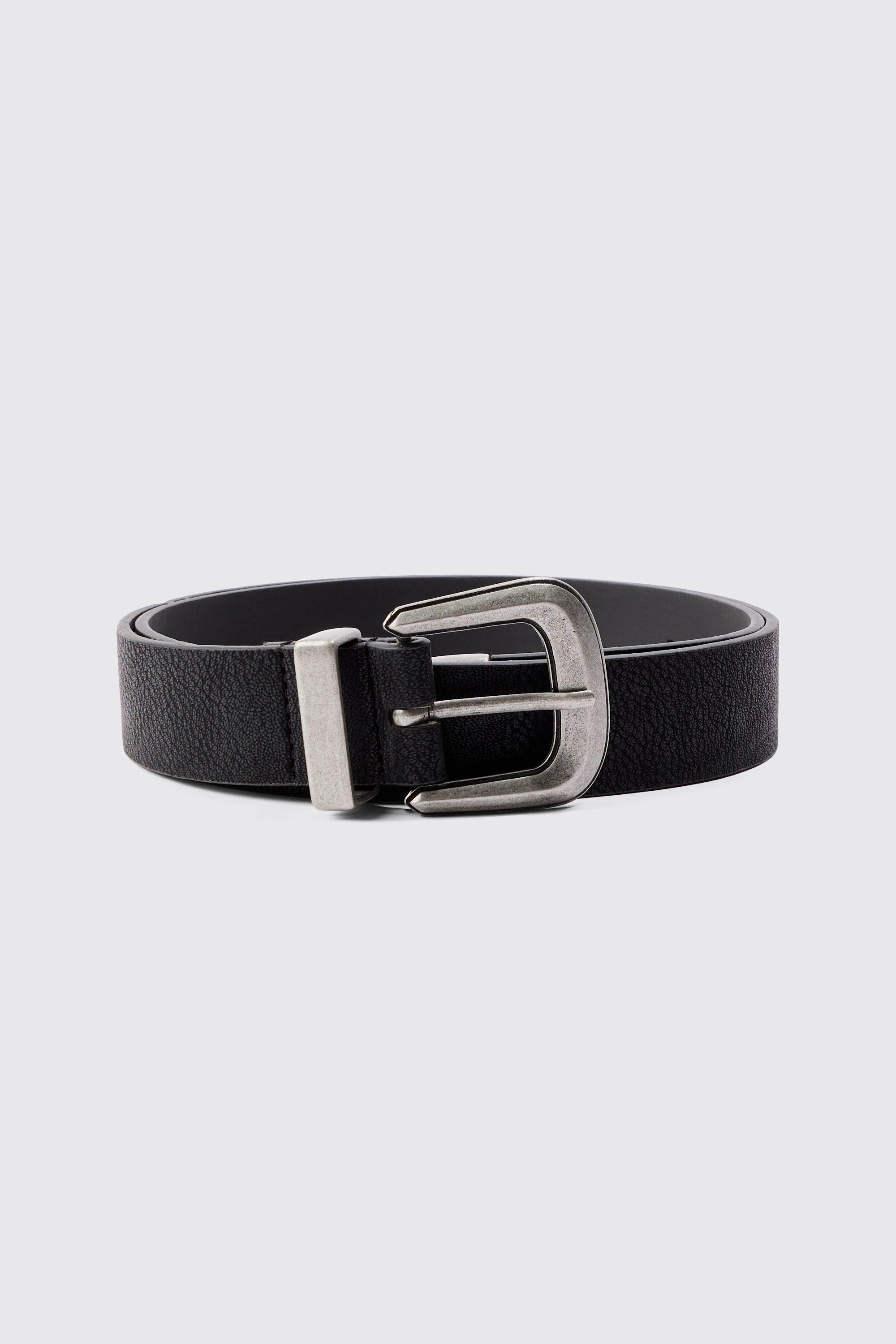 Western Buckle Belt | boohooMAN USA Product Image