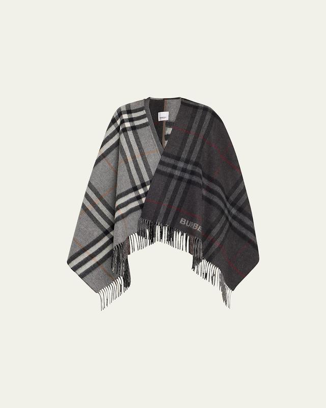 Womens Giant Check Colorblock Cape Product Image