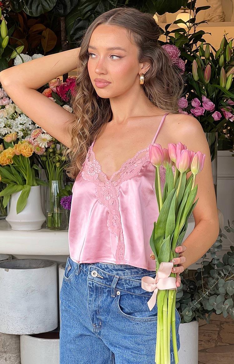 Tammy Pink Lace Cami Top Product Image