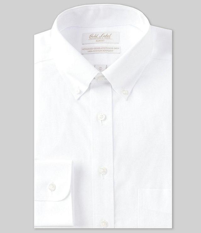 Gold Label Roundtree & Yorke Slim-Fit Non-Iron Button Down Collar Solid Dress Shirt Product Image