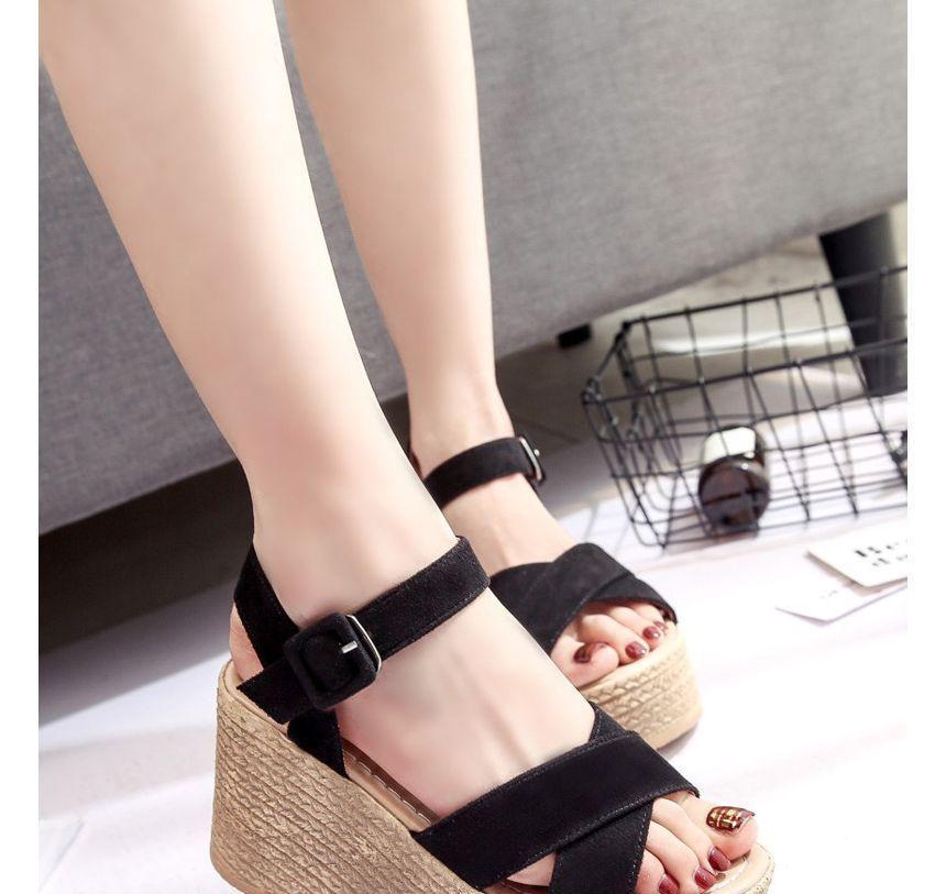 Platform Wedge Heel Espadrille Sandals Product Image