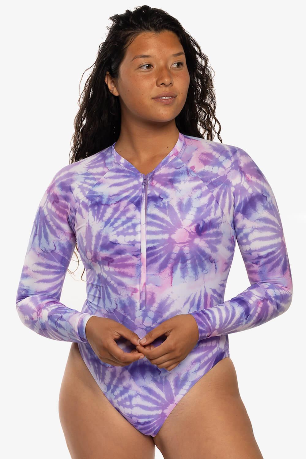 Paloma Long Sleeve Zip-Up Surf One Piece - Revolve Product Image