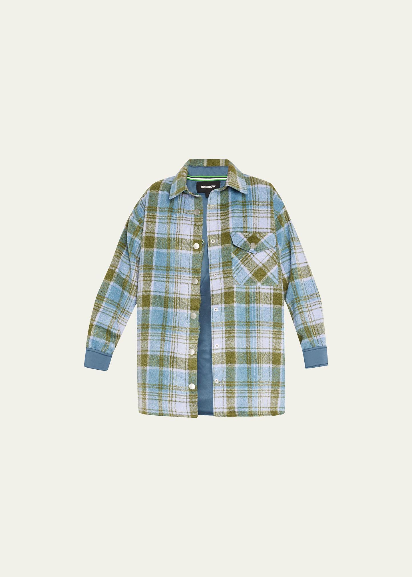 Womens Plaid Wool Shirt Jacket Product Image