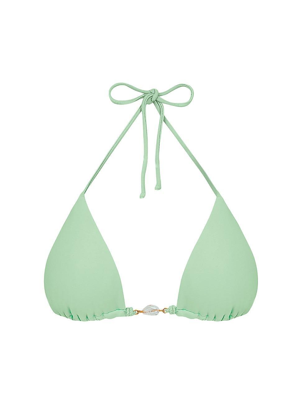 Womens Solid Ivy Triangle Bikini Top Product Image