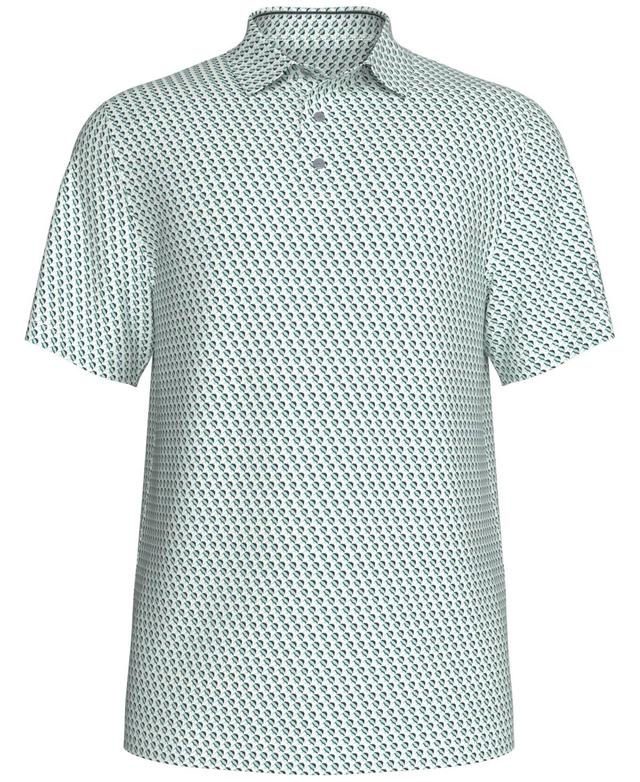 Pga Tour Mens Textured Fish Print Short Sleeve Performance Polo Shirt Product Image