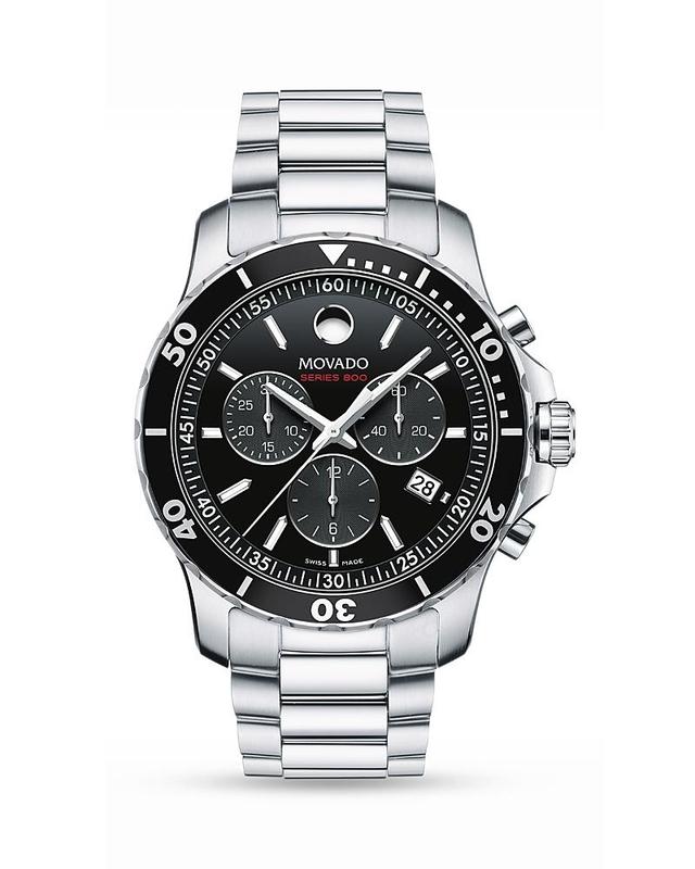 Men's Movado Series 800Â® Chronograph Watch with Blue Dial (Model: 2600141) Product Image