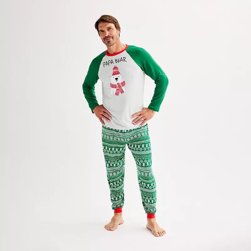 Mens Jammies For Your Families Bear Pajama Top & Pajama Bottoms Set Product Image