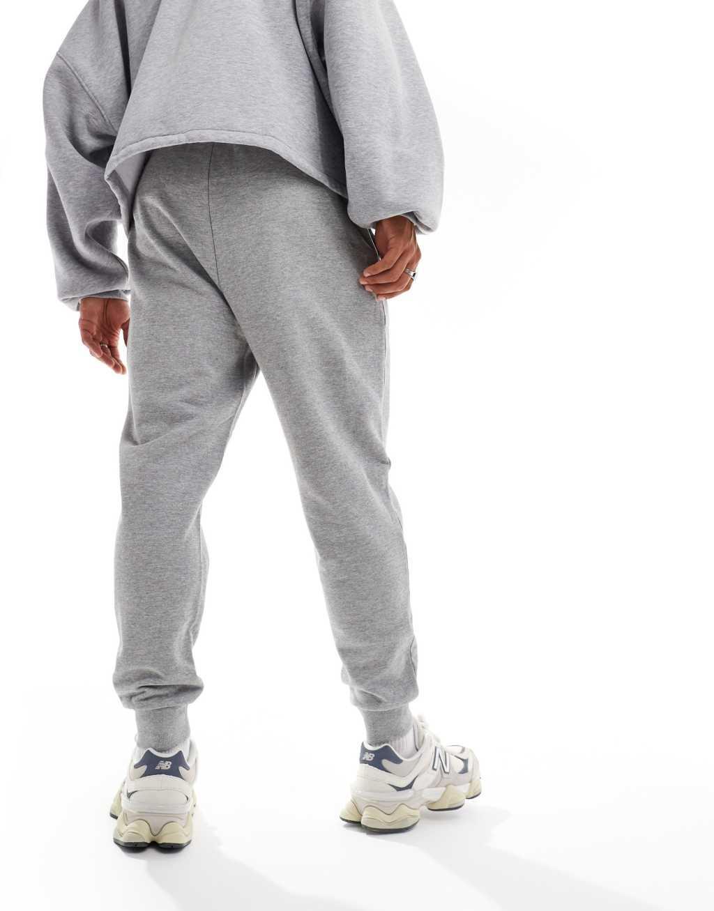 ASOS DESIGN essential tapered sweatpants in heather gray Product Image