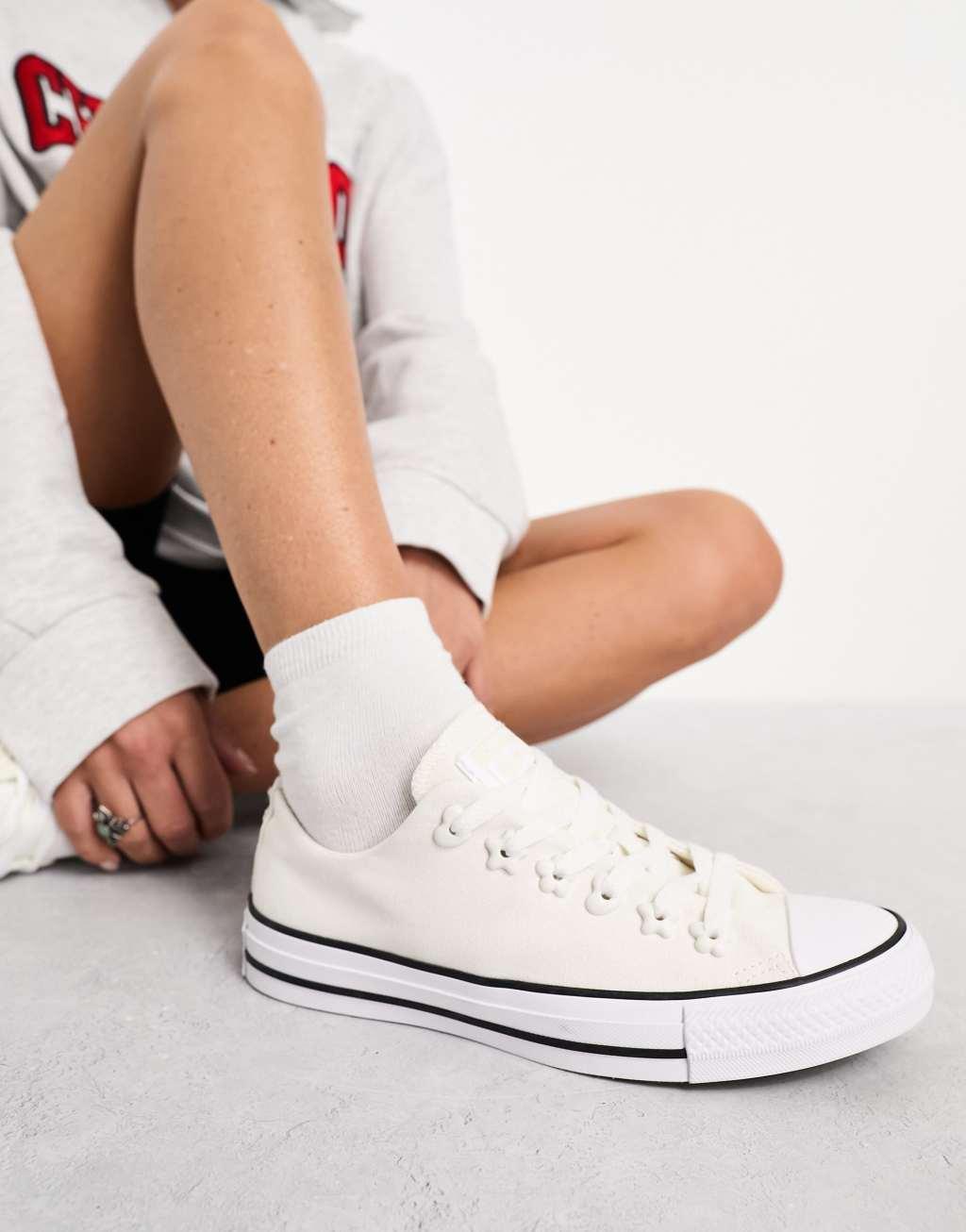 Converse Chuck Taylor All Star Ox sneakers with star gem in white product image