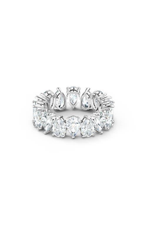 Womens Matrix Rhodium-Plated & Crystal Ring Product Image