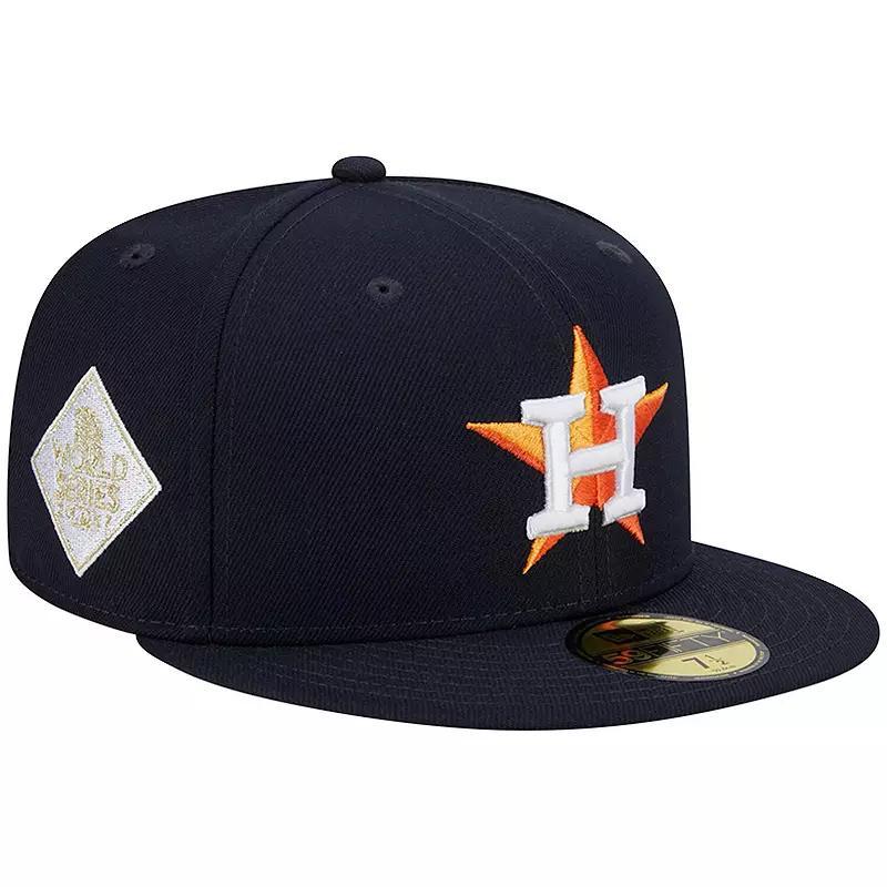 Mens New Era Houston Astros 2017 World Series Team Color 59FIFTY Fitted Hat Blue Product Image