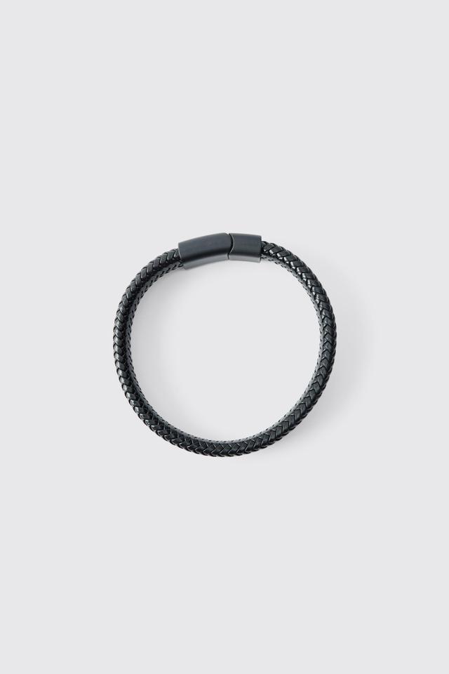 Textured Bracelet In Black | boohooMAN USA Product Image