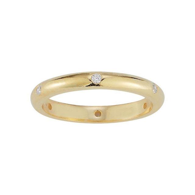 Sunkissed Sterling 14k Gold Over Silver Cubic Zirconia Band Ring, Womens Product Image