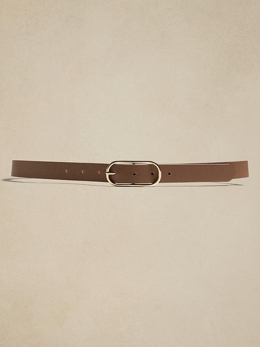 Leather Oval Buckle Belt Product Image