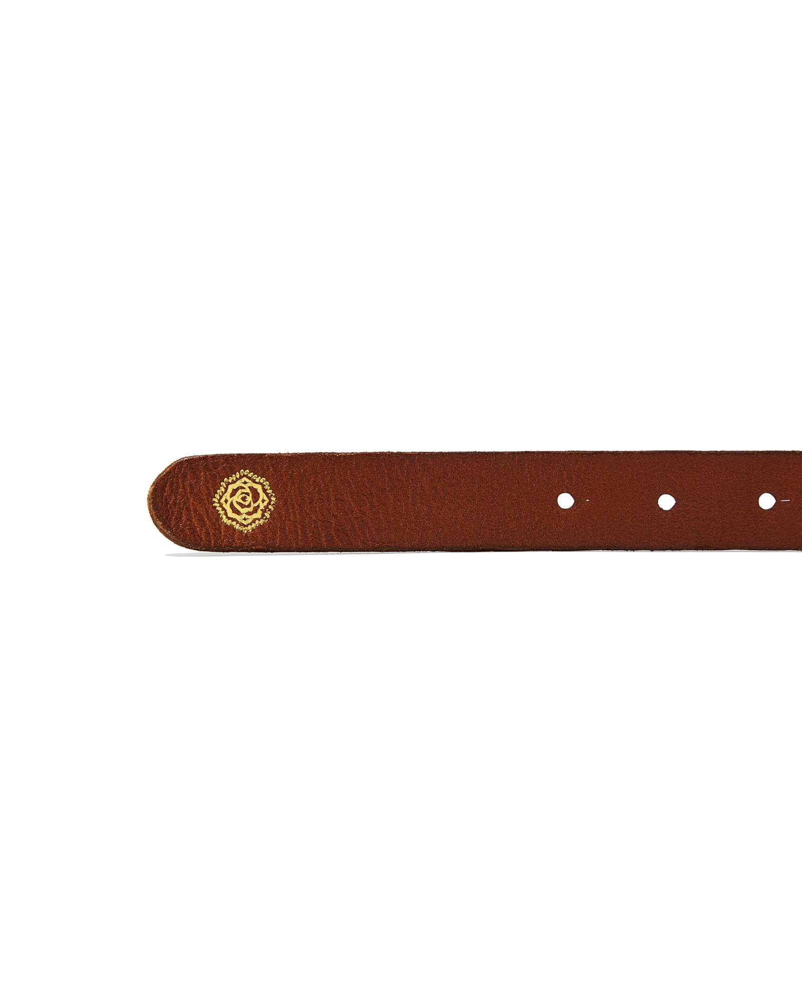 Rose Buckle Belt in Tan Leather Product Image