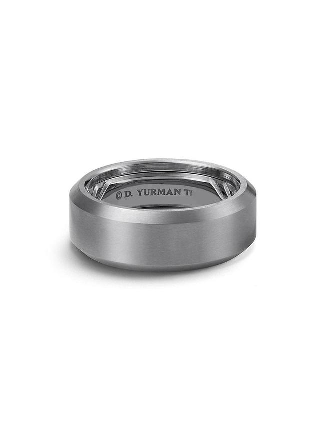 Mens Titanium Beveled Band Ring Product Image