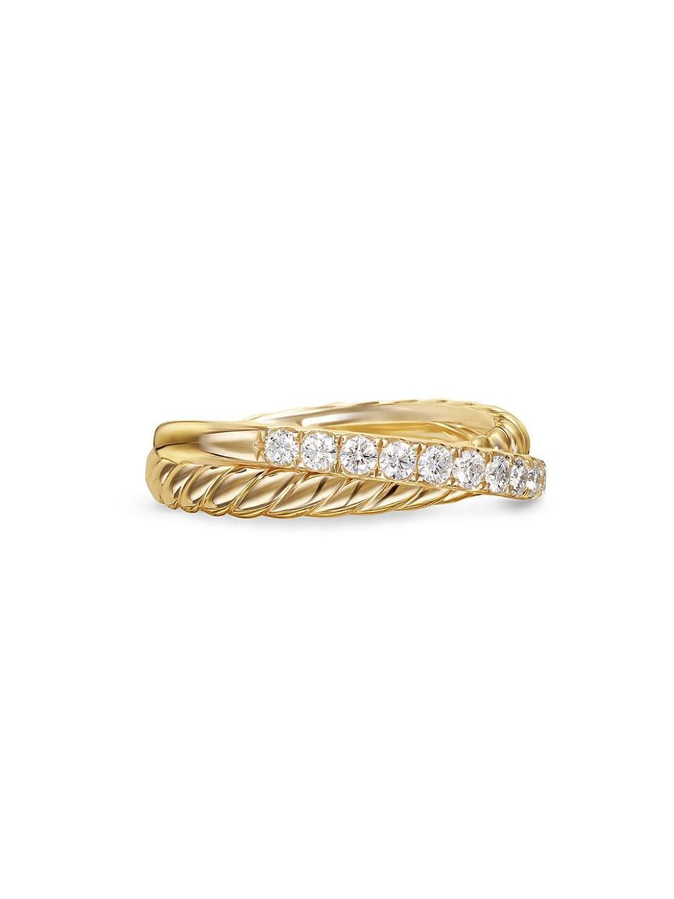 Womens Crossover Two Row Ring in 18K Yellow Gold Product Image