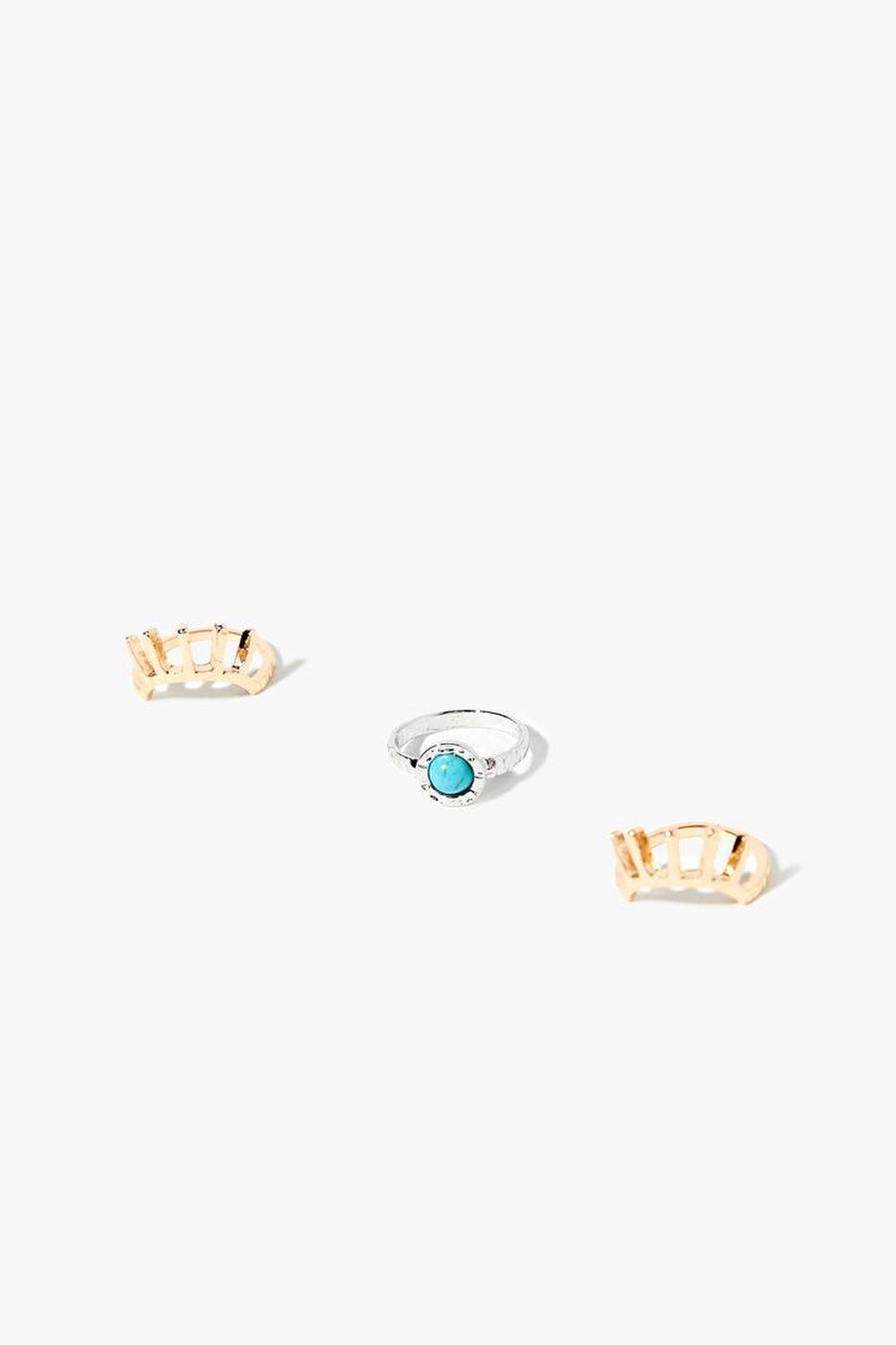 Faux Gem Evil Eye Cocktail Ring Set | Forever 21 Product Image