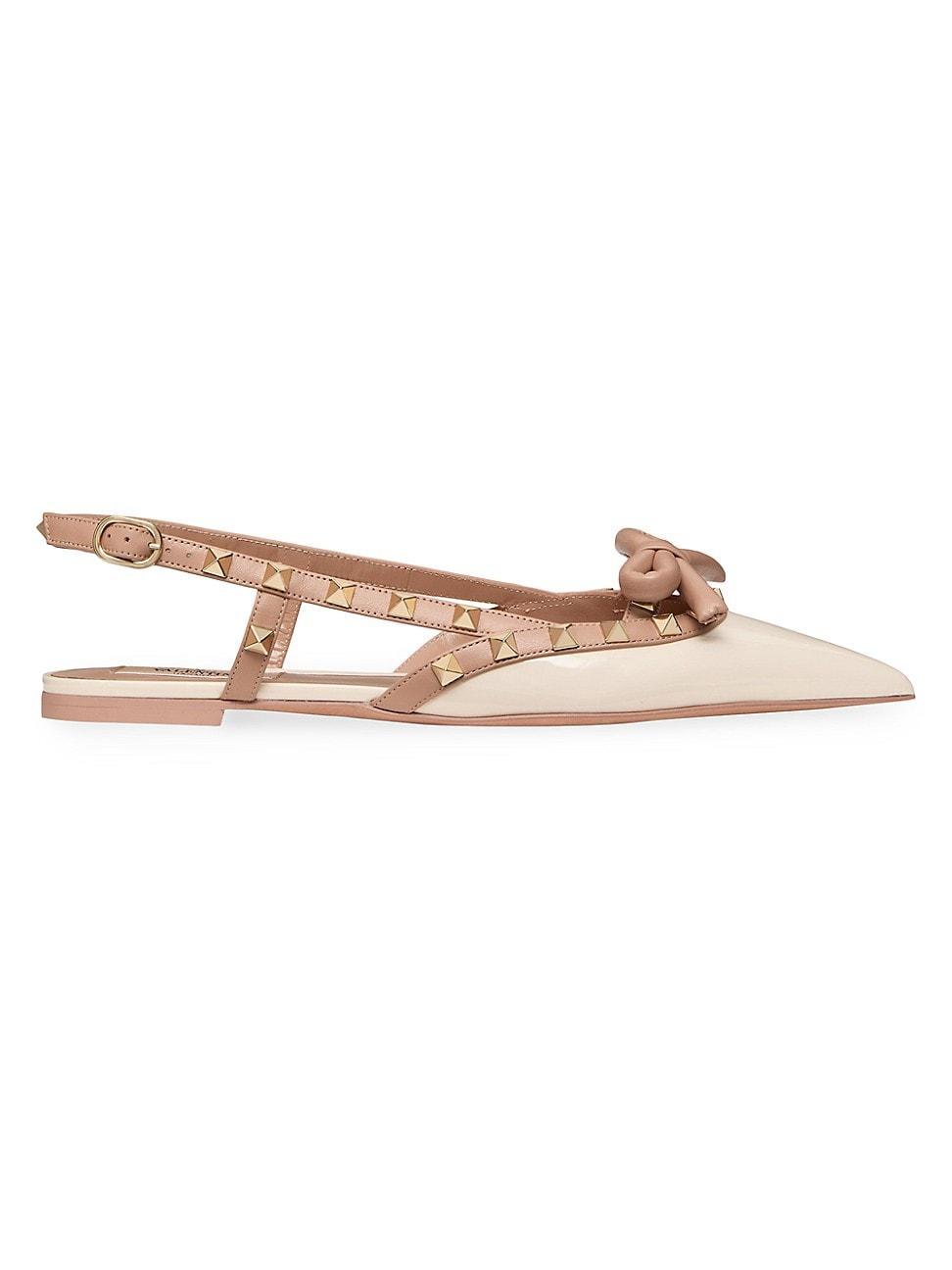 Womens Rockstud Bow Slingback Ballerinas Product Image