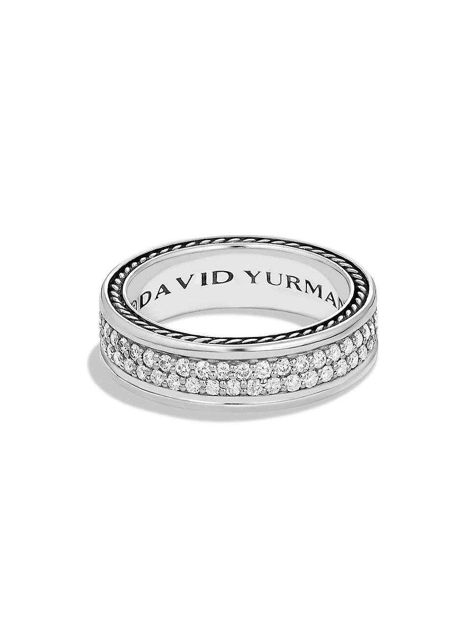 Mens Streamline Two Row Band Ring In Sterling Silver Product Image