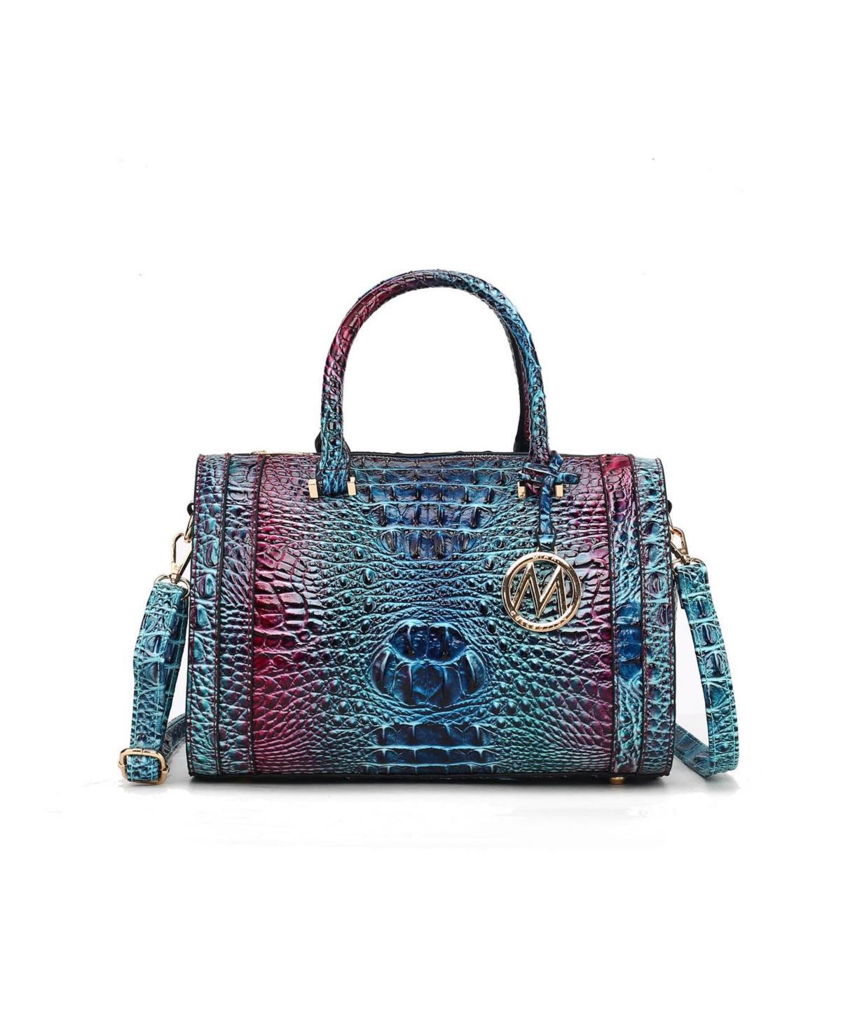 Mkf Collection Eleanor Gradient Rainbow Faux Crocodile-Embossed Women s Satchel Bag by Mia K Product Image