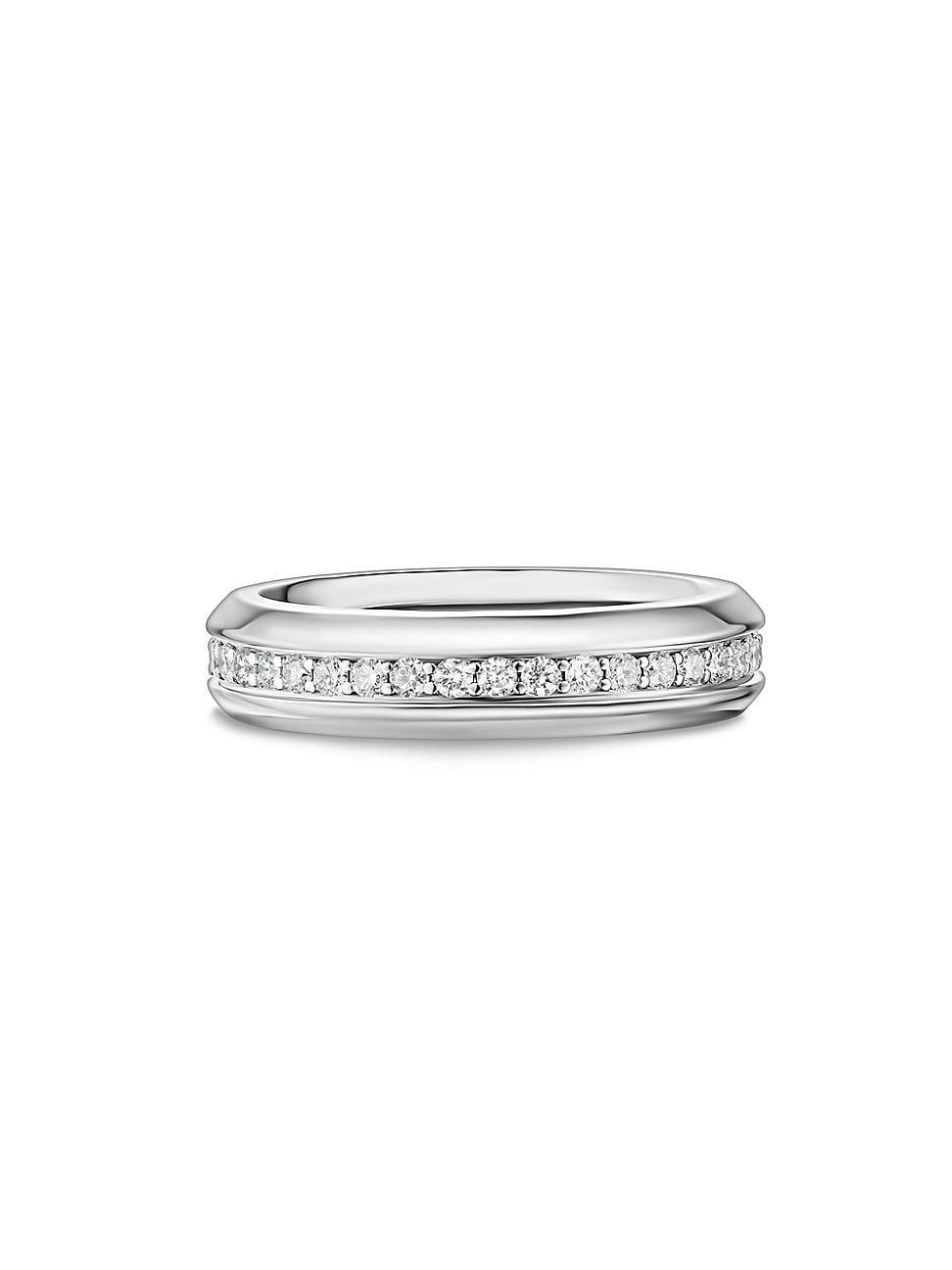 Mens Streamline Band Ring in 18K White Gold Product Image