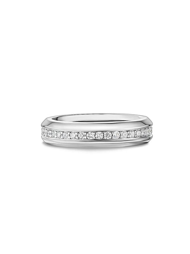 Mens Streamline Band Ring in 18K White Gold Product Image