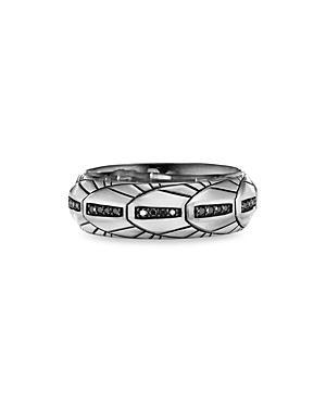 Mens Diamond & Sterling Silver Empire Band Ring Product Image