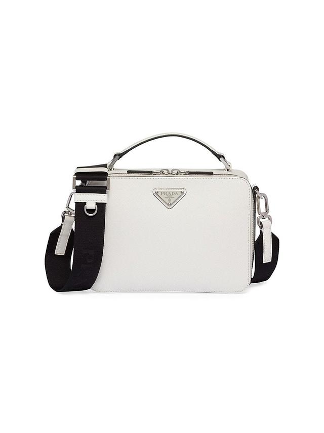 Prada Men's Saffiano Top-Handle/Crossbody Bag  - WHITE Product Image